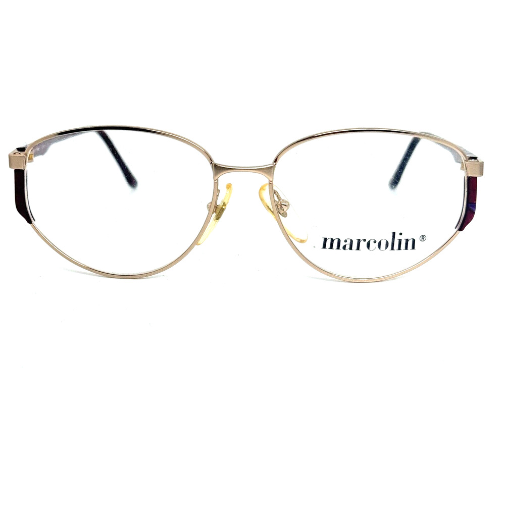 MARCOLIN Eyeglasses Frames Gold Red Womens Mod‎ 7052 50-16-135 H14378